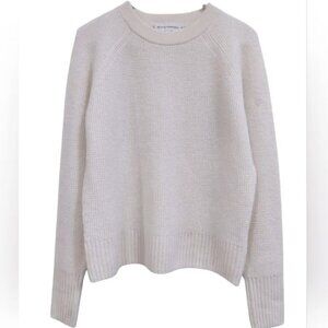 White+ Warren 100% Cashmere Rib Trim Crewneck Sweater XS